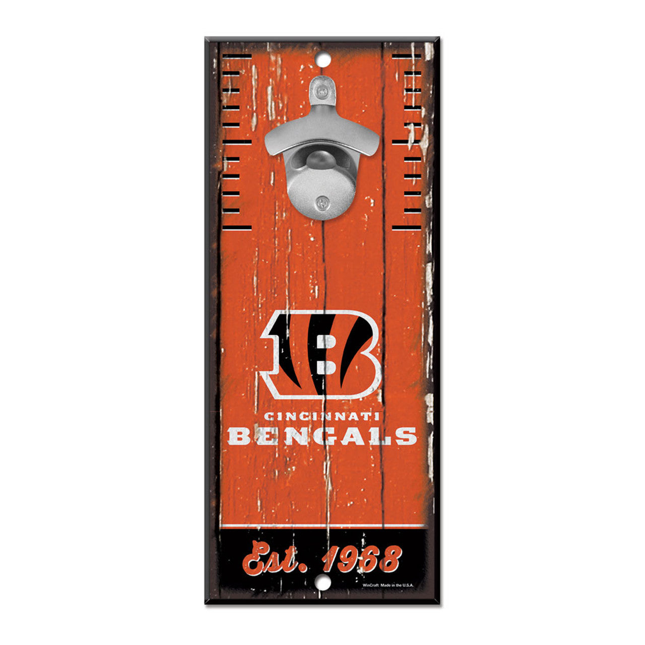 Cincinnati Bengals Sign Wood 5x11 Bottle Opener - Special Order - Sports Collectibles, Sports Memorabilia, Sports Fan Shop, Sports Gifts