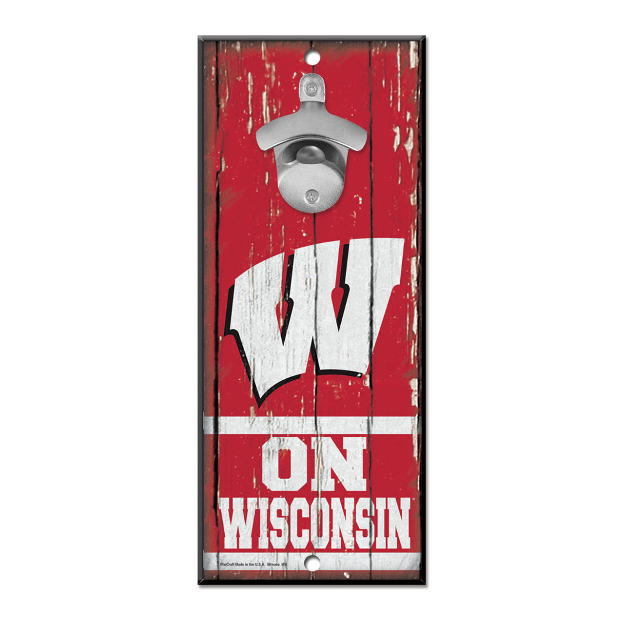 Wisconsin Badgers Sign Wood 5x11 Bottle Opener - Sports Collectibles, Sports Memorabilia, Sports Fan Shop, Sports Gifts