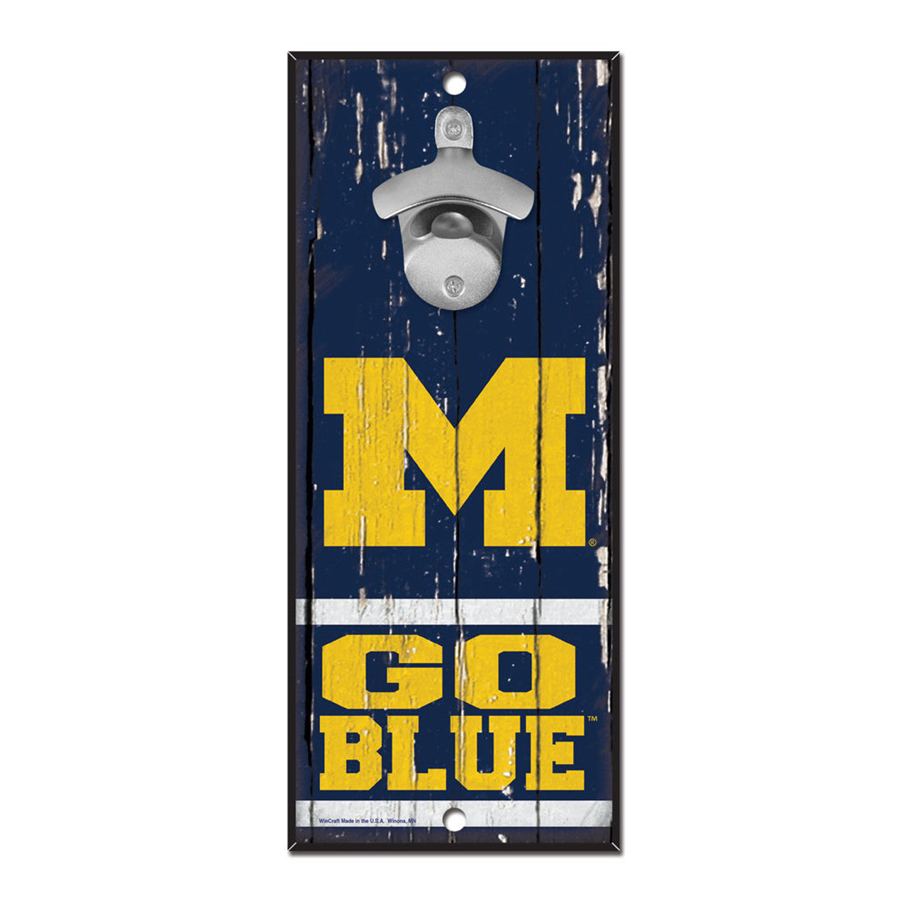 Michigan Wolverines Sign Wood 5x11 Bottle Opener - Sports Collectibles, Sports Memorabilia, Sports Fan Shop, Sports Gifts
