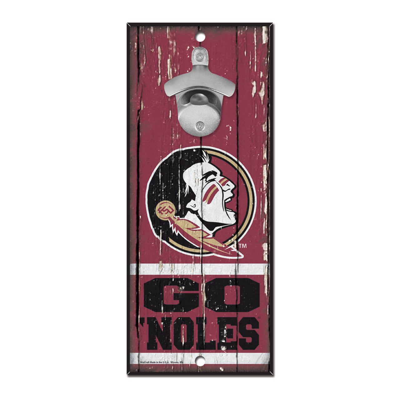 Florida State Seminoles Sign Wood 5x11 Bottle Opener - Sports Collectibles, Sports Memorabilia, Sports Fan Shop, Sports Gifts
