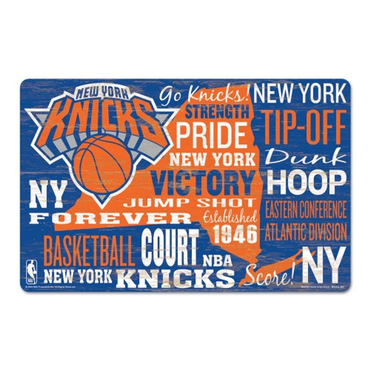New York Knicks Sign 11x17 Wood Wordage Design - Sports Collectibles, Sports Memorabilia, Sports Fan Shop, Sports Gifts