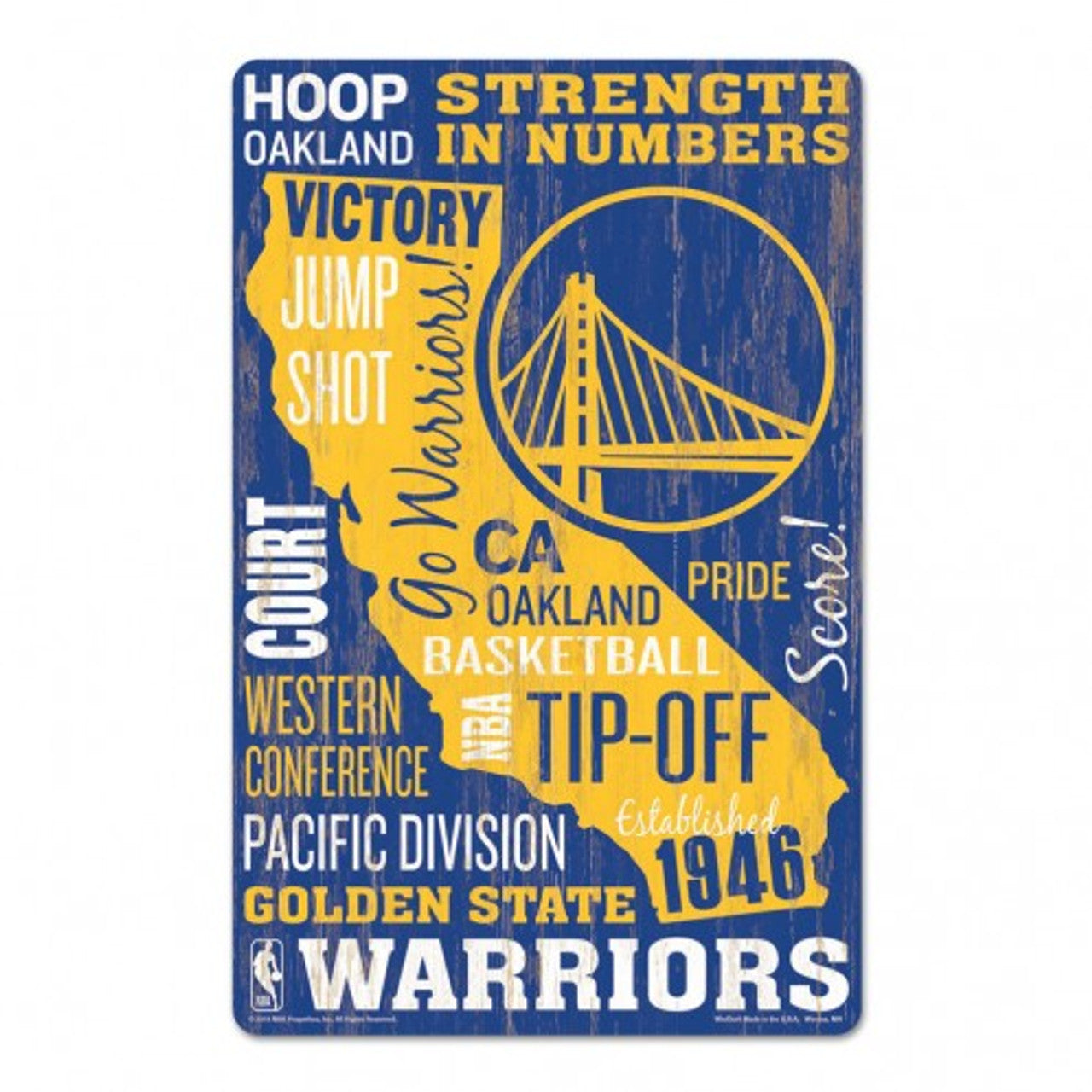 Golden State Warriors Sign 11x17 Wood Wordage Design - Sports Collectibles, Sports Memorabilia, Sports Fan Shop, Sports Gifts