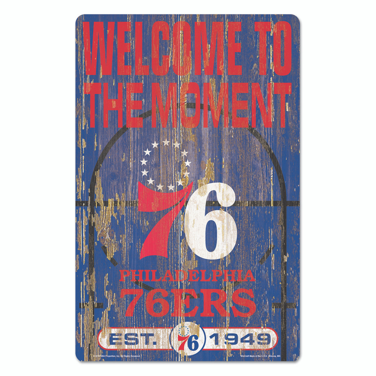 Philadelphia 76ers Sign 11x17 Wood Slogan Design - Sports Collectibles, Sports Memorabilia, Sports Fan Shop, Sports Gifts