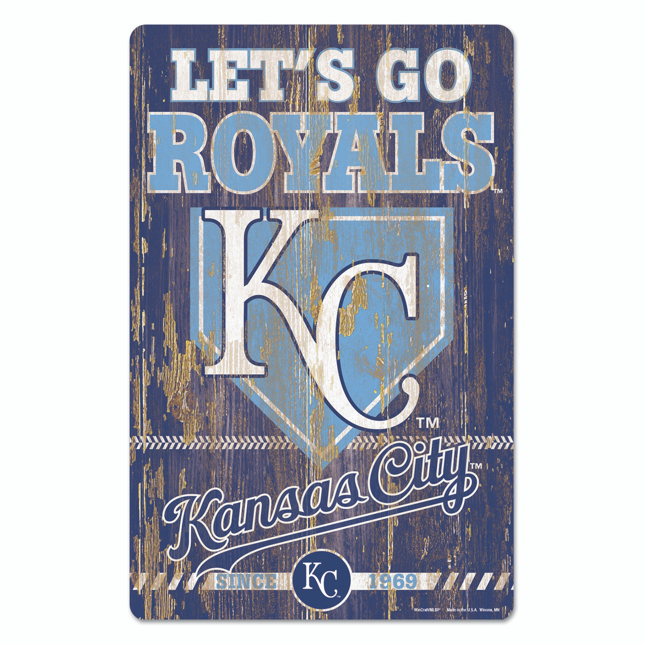 Kansas City Royals Sign 11x17 Wood Slogan Design - Sports Collectibles, Sports Memorabilia, Sports Fan Shop, Sports Gifts