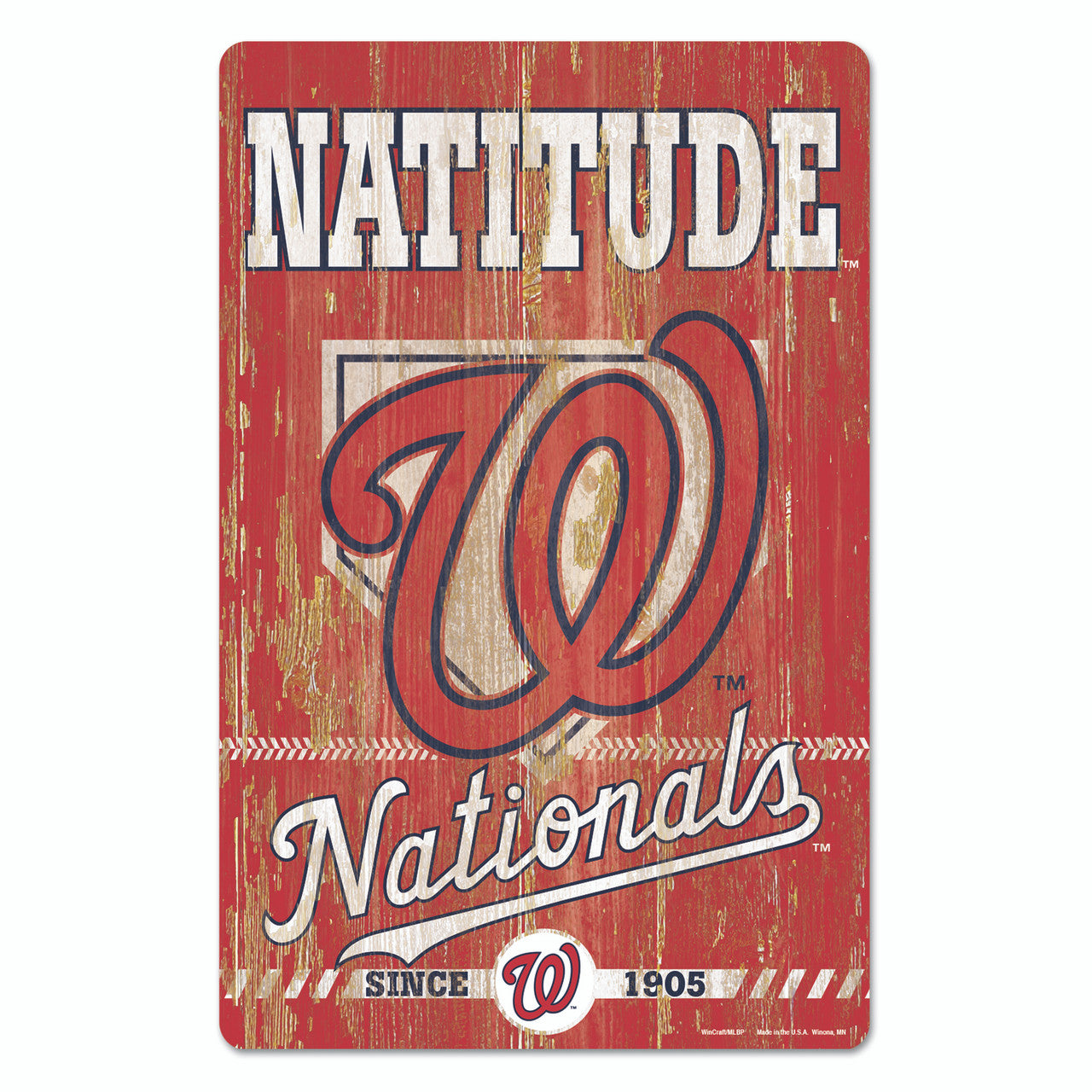 Washington Nationals Sign 11x17 Wood Slogan Design - Sports Collectibles, Sports Memorabilia, Sports Fan Shop, Sports Gifts