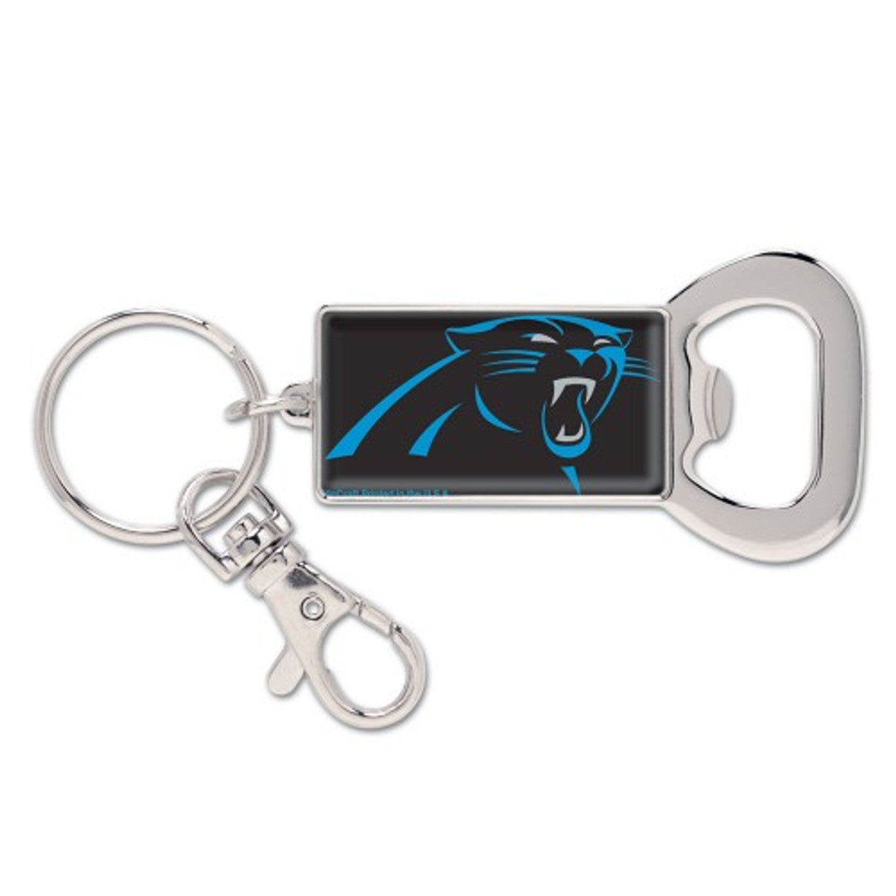 Carolina Panthers Key Ring Bottle Opener Rectangle Special Order - Sports Collectibles, Sports Memorabilia, Sports Fan Shop, Sports Gifts