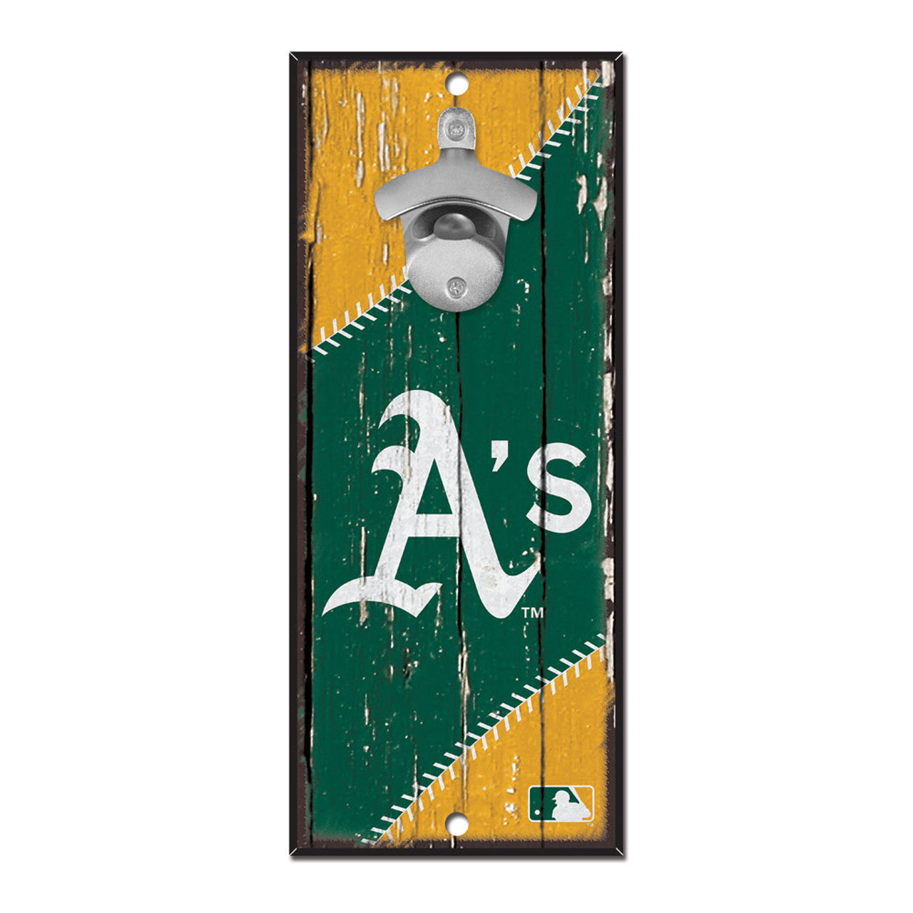 Oakland Athletics Sign Wood 5x11 Bottle Opener - Special Order - Sports Collectibles, Sports Memorabilia, Sports Fan Shop, Sports Gifts