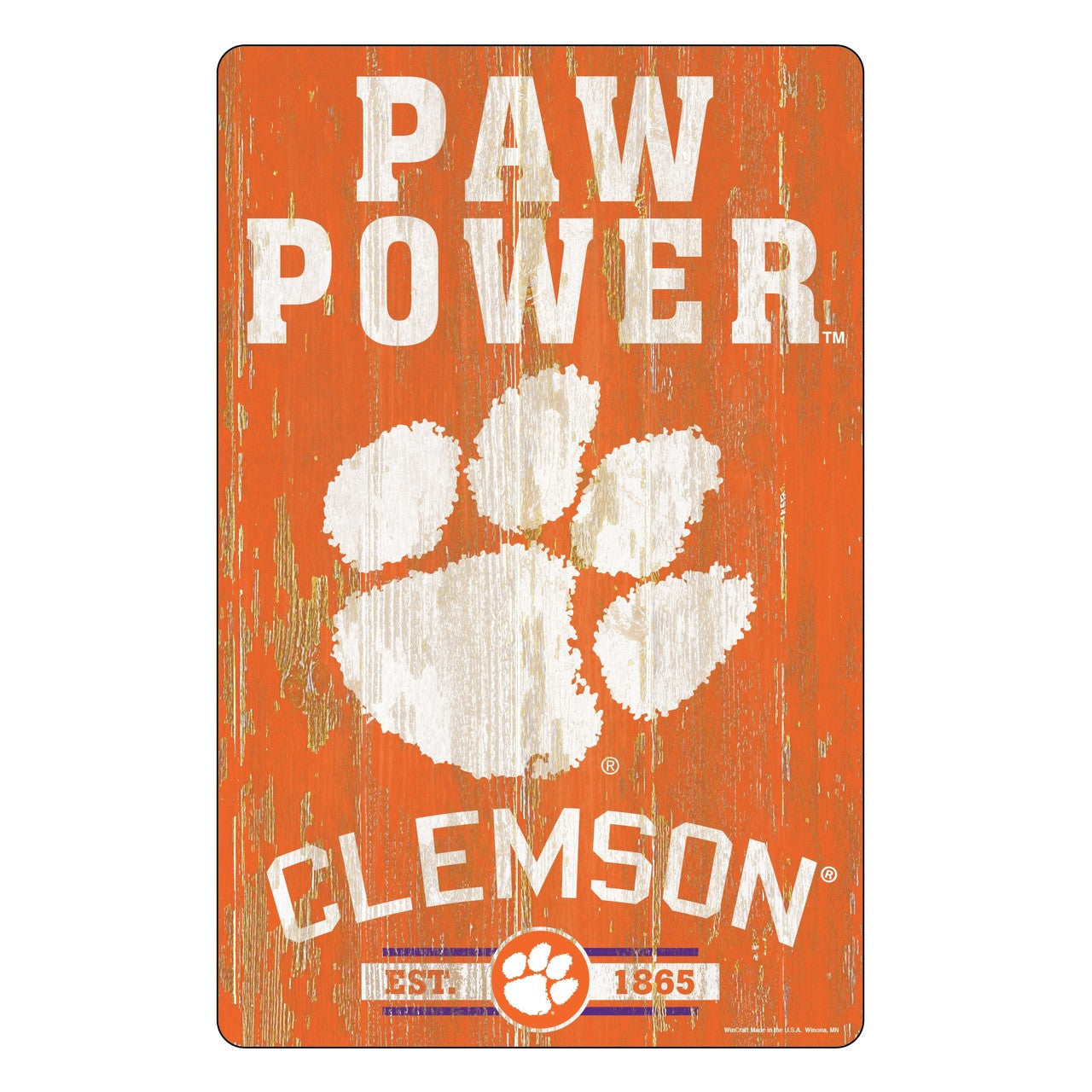 Clemson Tigers Sign 11x17 Wood Slogan Design - Sports Collectibles, Sports Memorabilia, Sports Fan Shop, Sports Gifts