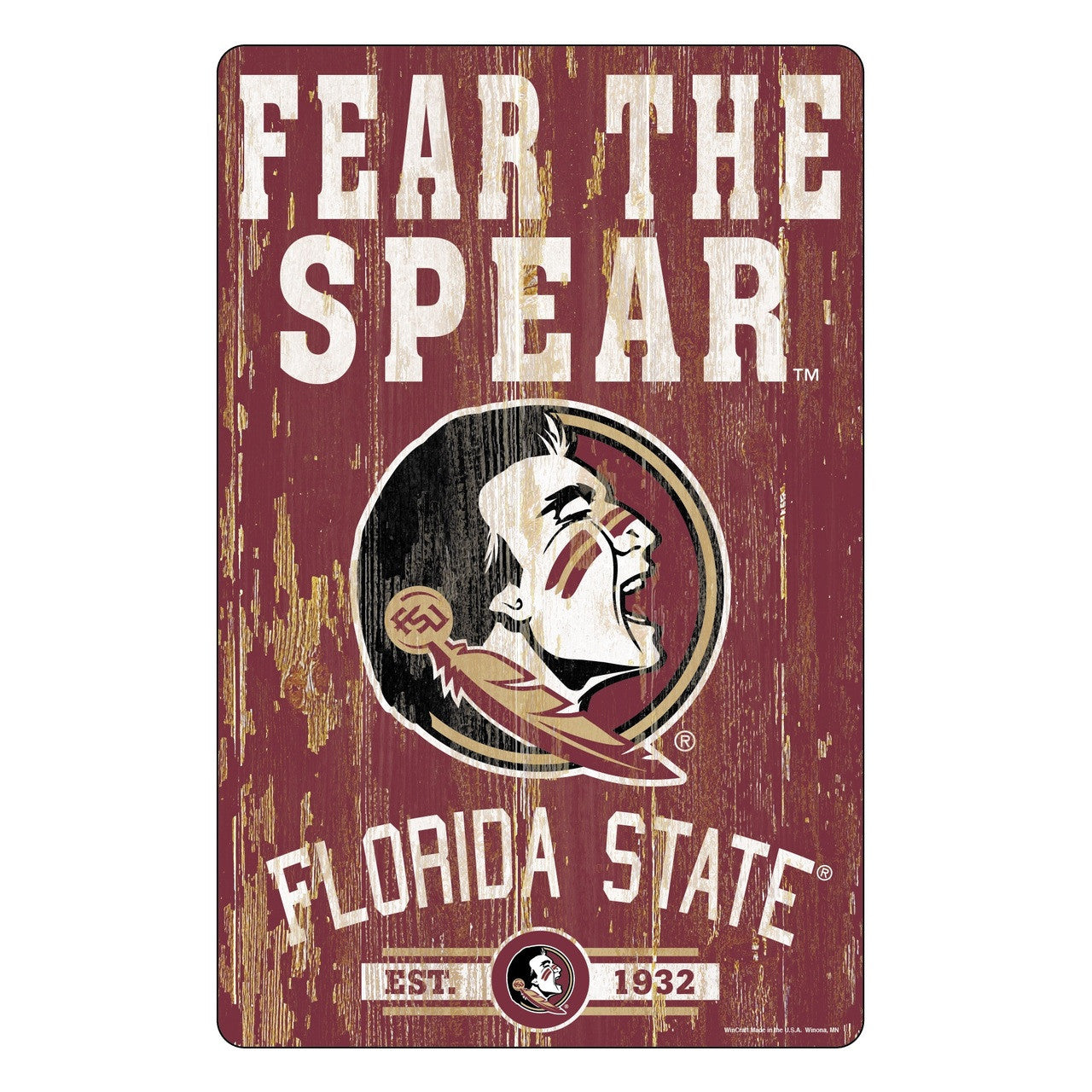 Florida State Seminoles Sign 11x17 Wood Slogan Design - Sports Collectibles, Sports Memorabilia, Sports Fan Shop, Sports Gifts