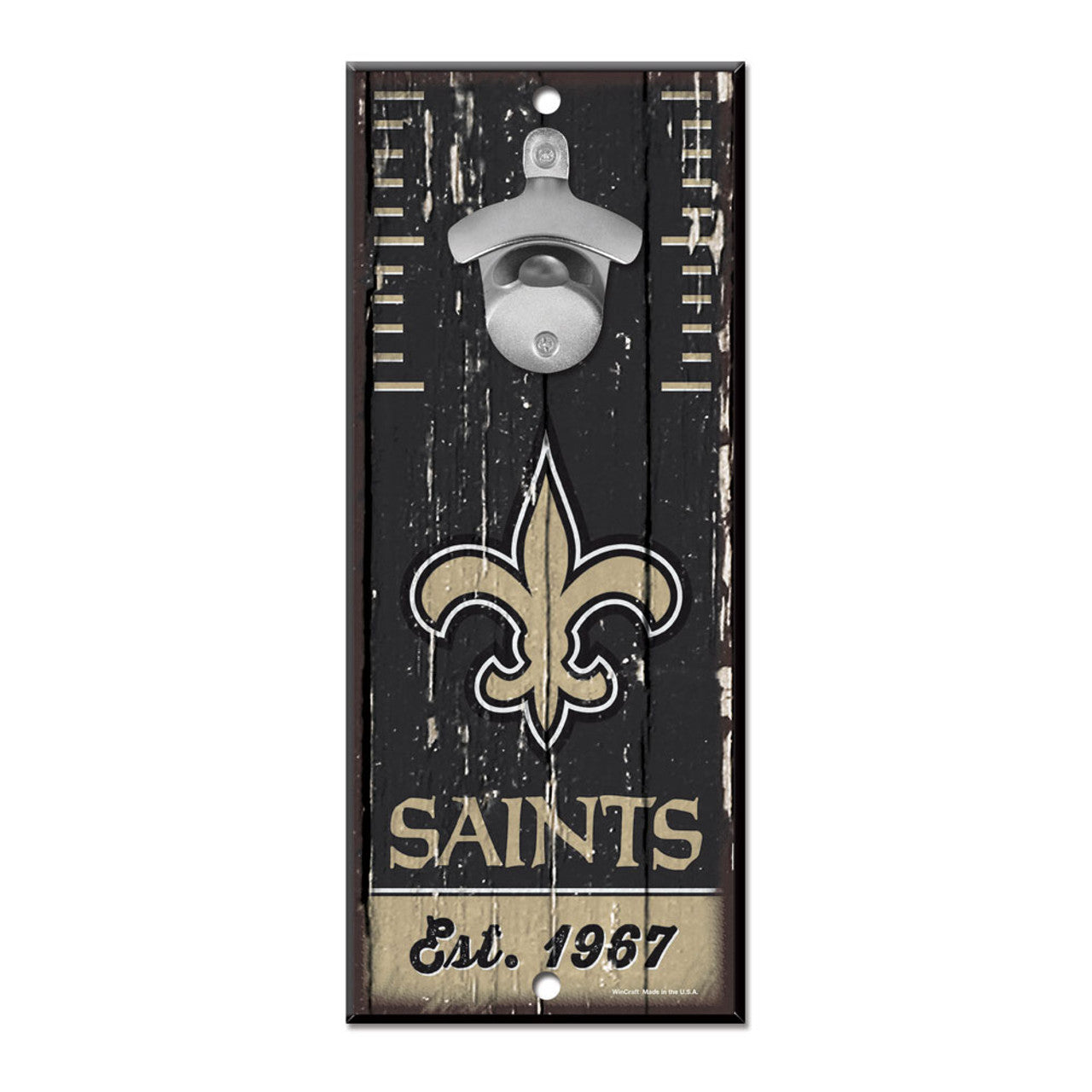 New Orleans Saints Sign Wood 5x11 Bottle Opener - Sports Collectibles, Sports Memorabilia, Sports Fan Shop, Sports Gifts