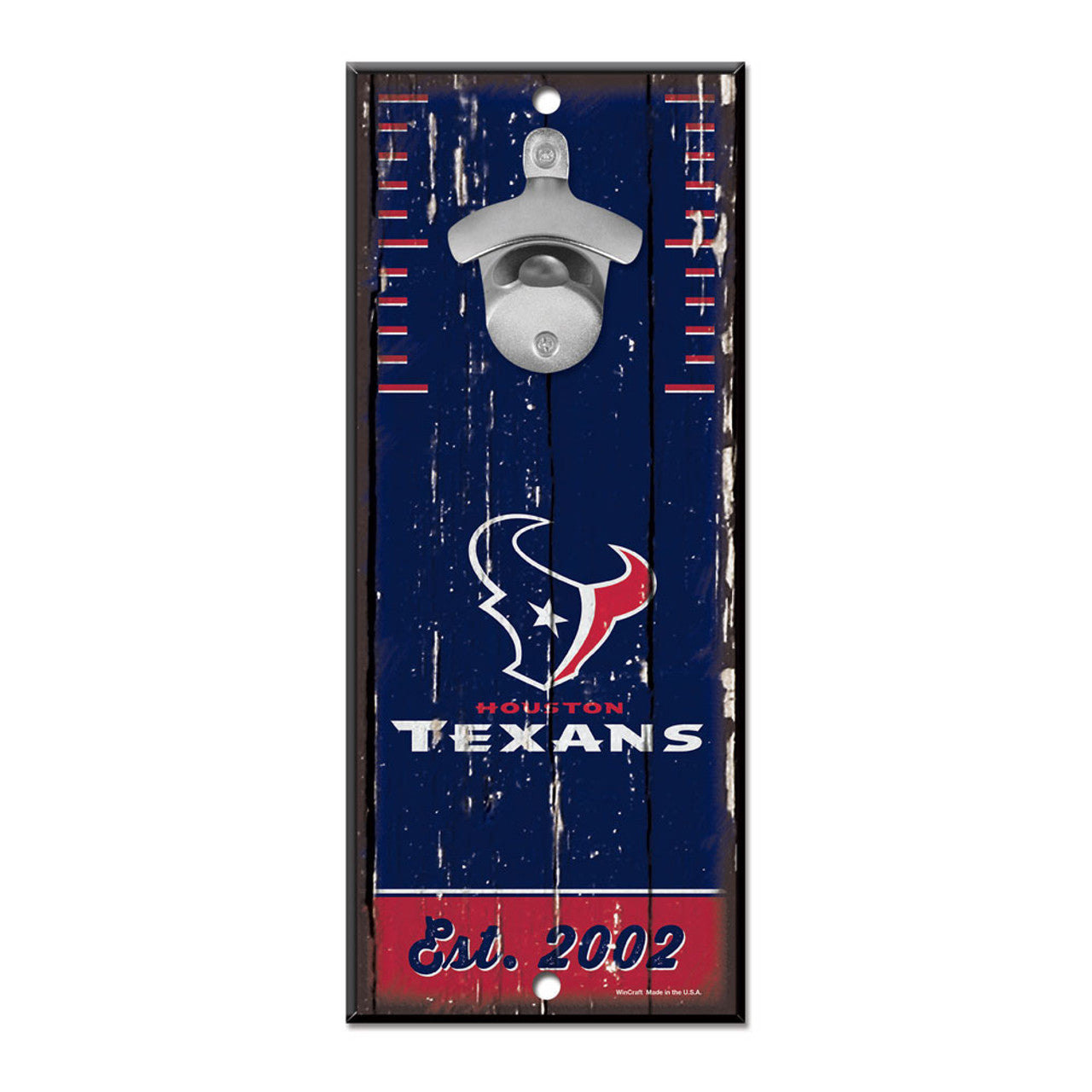 Houston Texans Sign Wood 5x11 Bottle Opener - Sports Collectibles, Sports Memorabilia, Sports Fan Shop, Sports Gifts