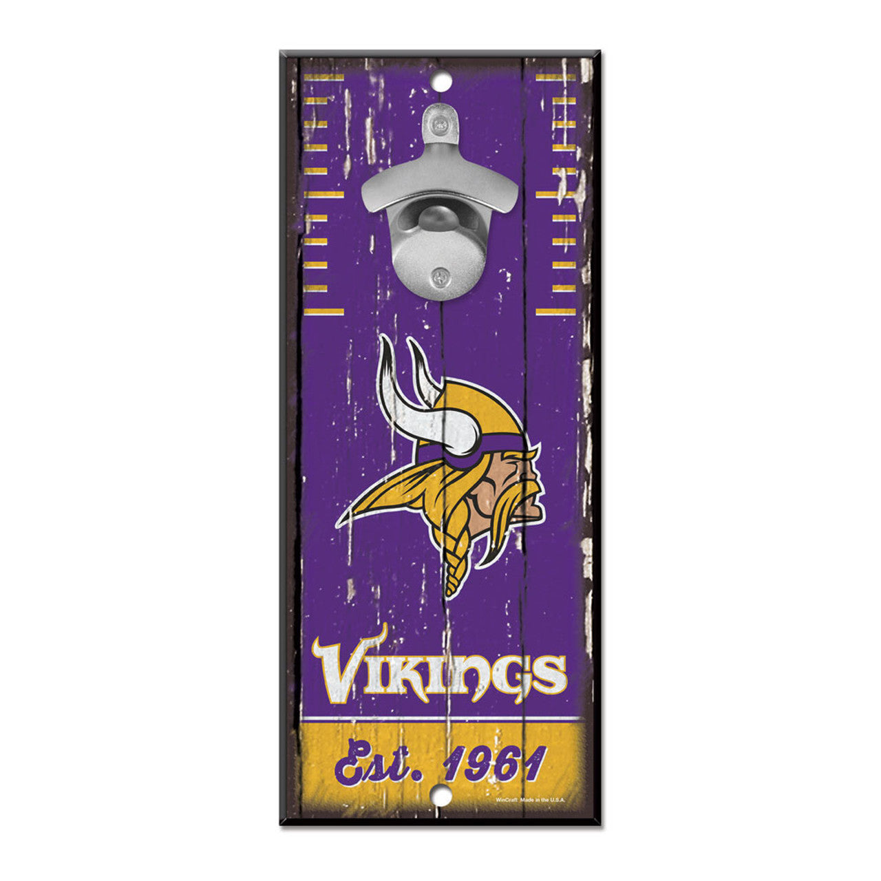 Minnesota Vikings Sign Wood 5x11 Bottle Opener - Sports Collectibles, Sports Memorabilia, Sports Fan Shop, Sports Gifts