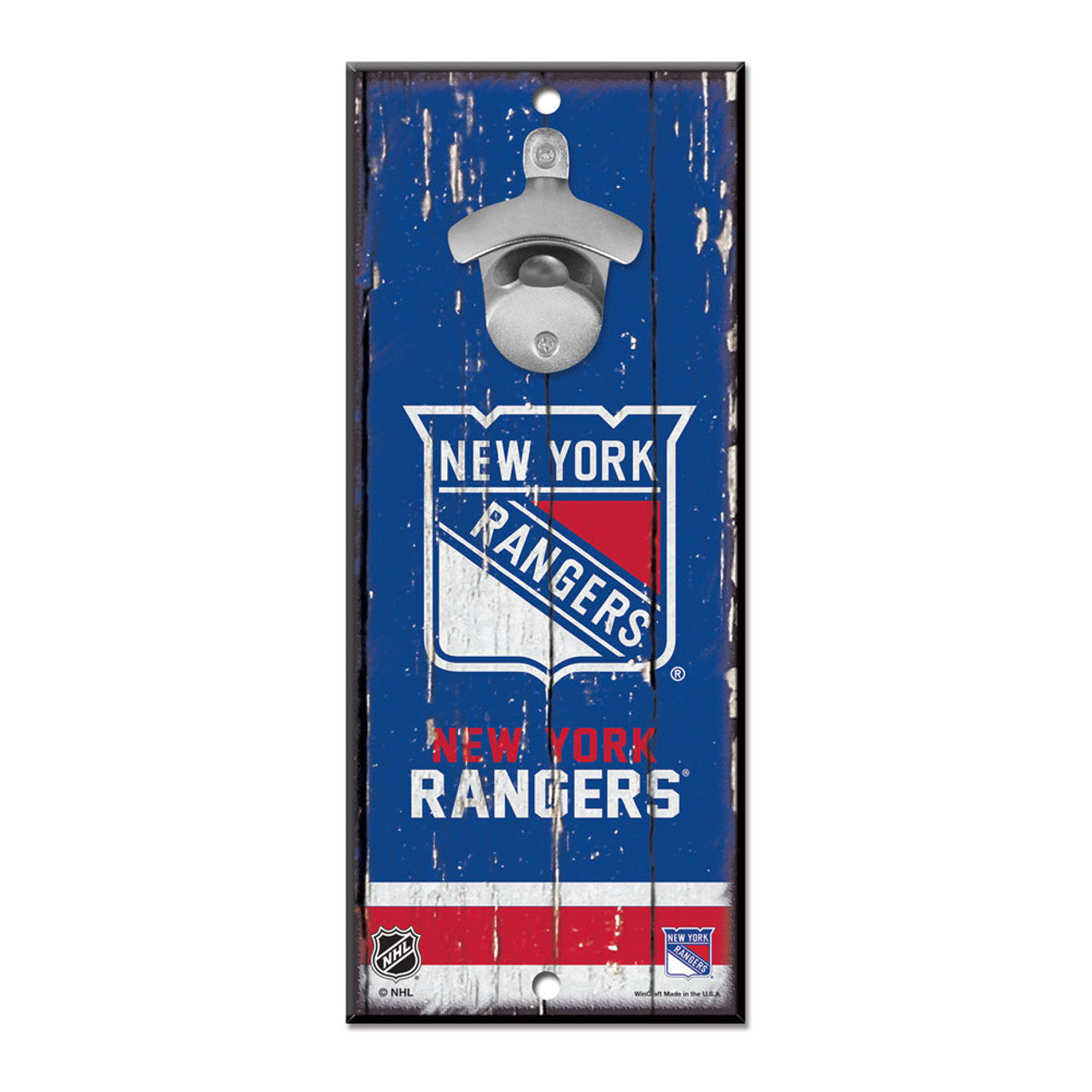 New York Rangers Sign Wood 5x11 Bottle Opener - Sports Collectibles, Sports Memorabilia, Sports Fan Shop, Sports Gifts
