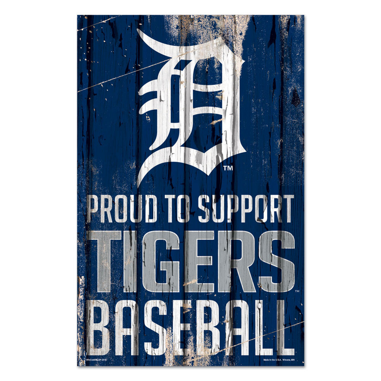 Detroit Tigers Sign 11x17 Wood Proud to Support Design - Special Order - Sports Collectibles, Sports Memorabilia, Sports Fan Shop, Sports Gifts