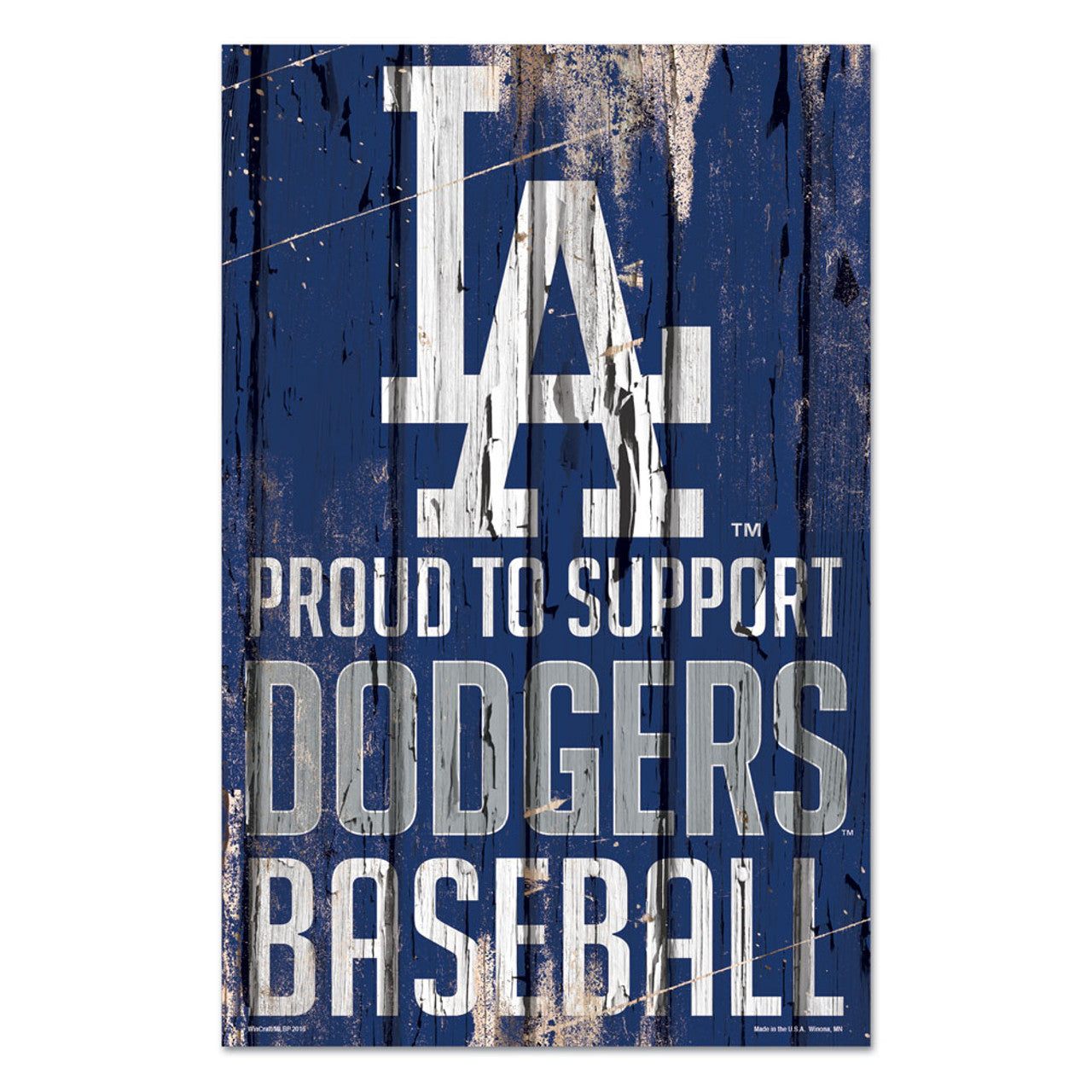 Los Angeles Dodgers Sign 11x17 Wood Proud to Support Design - Sports Collectibles, Sports Memorabilia, Sports Fan Shop, Sports Gifts