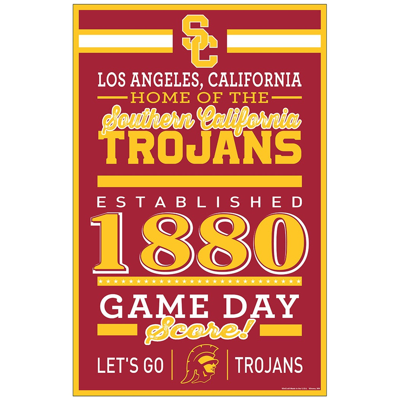 USC Trojans Sign 11x17 Wood Established Design - Special Order - Sports Collectibles, Sports Memorabilia, Sports Fan Shop, Sports Gifts