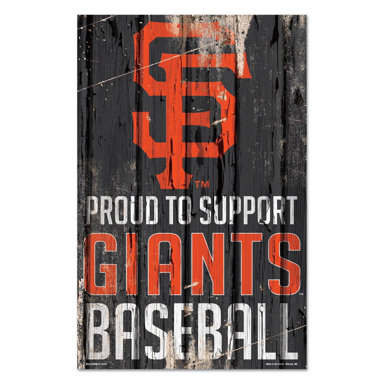 San Francisco Giants Sign 11x17 Wood Proud to Support Design - Sports Collectibles, Sports Memorabilia, Sports Fan Shop, Sports Gifts