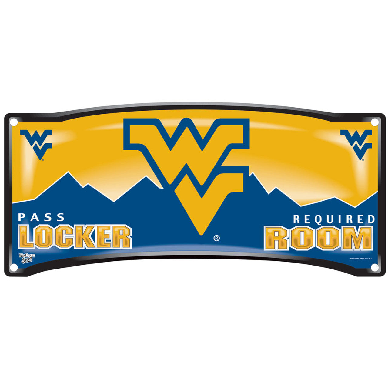 West Virginia Mountaineers Sign 8x19 Plastic Locker Room Style - Sports Collectibles, Sports Memorabilia, Sports Fan Shop, Sports Gifts