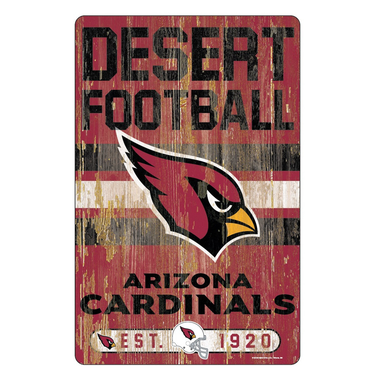 Arizona Cardinals Sign 11x17 Wood Slogan Design - Sports Collectibles, Sports Memorabilia, Sports Fan Shop, Sports Gifts