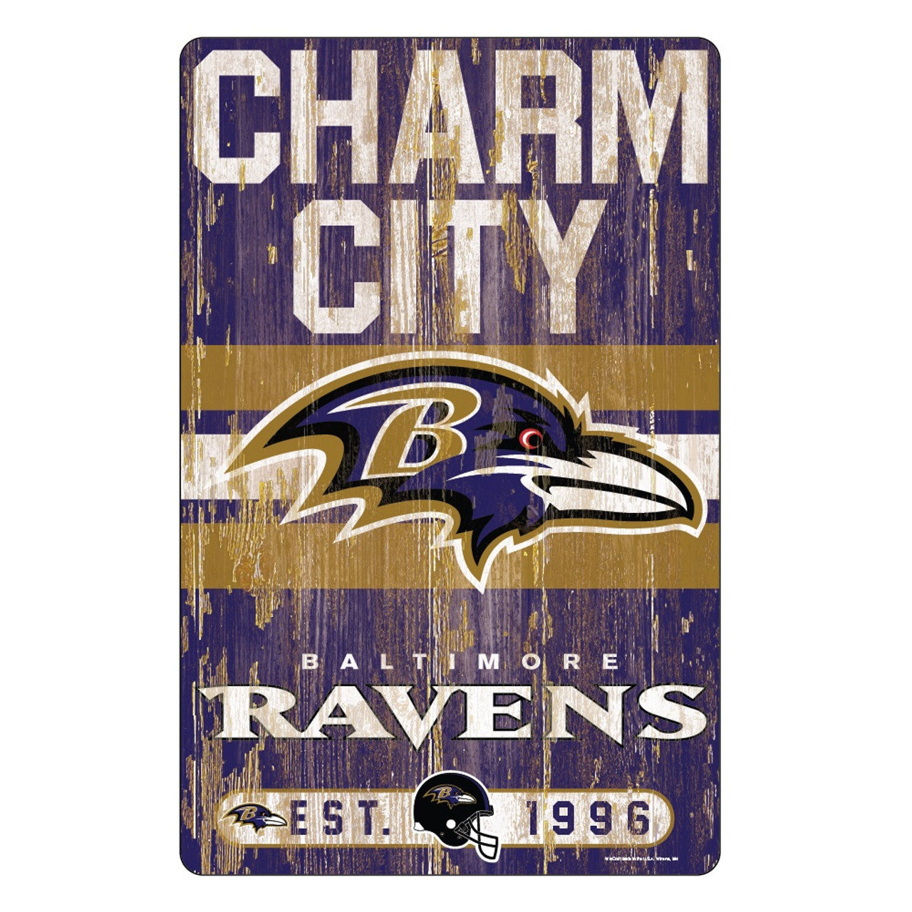 Baltimore Ravens Sign 11x17 Wood Slogan Design - Sports Collectibles, Sports Memorabilia, Sports Fan Shop, Sports Gifts