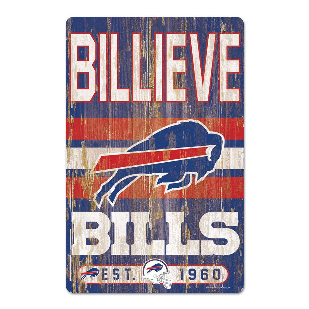 Buffalo Bills Sign 11x17 Wood Slogan Design - Sports Collectibles, Sports Memorabilia, Sports Fan Shop, Sports Gifts