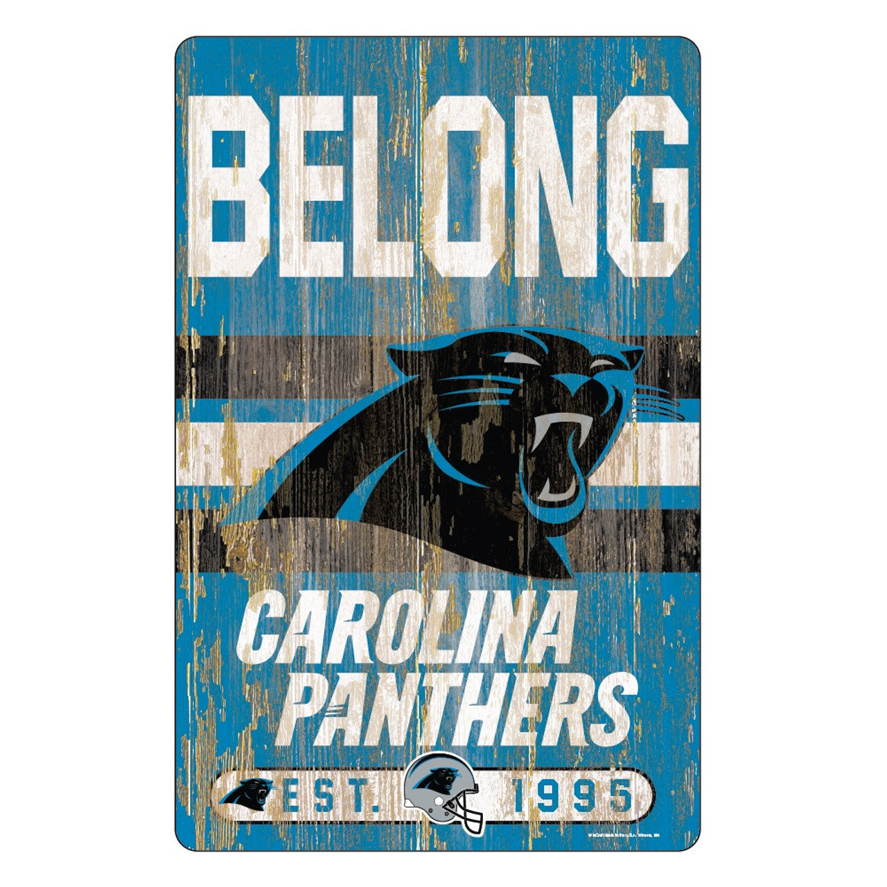 Carolina Panthers Sign 11x17 Wood Slogan Design - Sports Collectibles, Sports Memorabilia, Sports Fan Shop, Sports Gifts