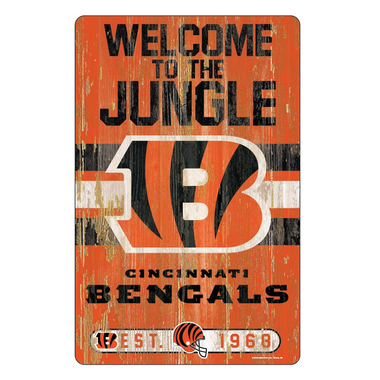 Cincinnati Bengals Sign 11x17 Wood Slogan Design - Sports Collectibles, Sports Memorabilia, Sports Fan Shop, Sports Gifts