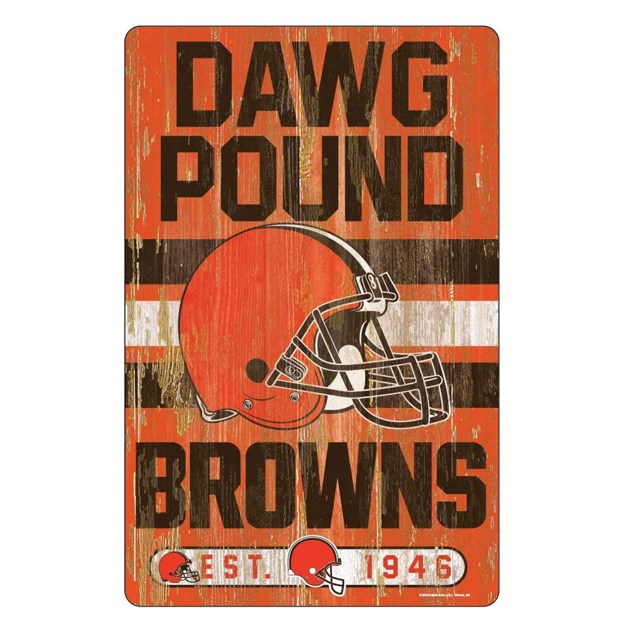 Cleveland Browns Sign 11x17 Wood Slogan Design - Sports Collectibles, Sports Memorabilia, Sports Fan Shop, Sports Gifts