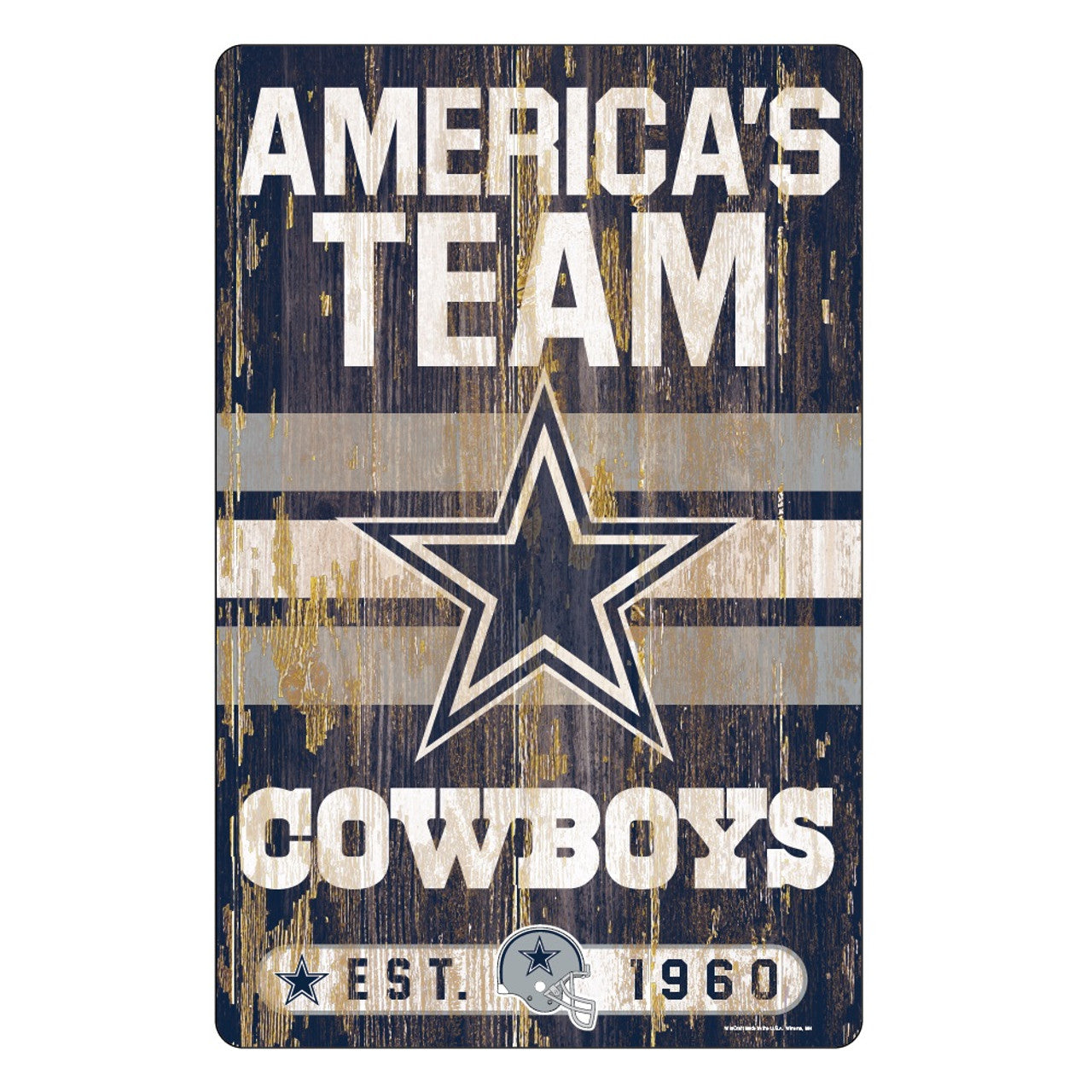 Dallas Cowboys Sign 11x17 Wood Slogan Design - Sports Collectibles, Sports Memorabilia, Sports Fan Shop, Sports Gifts