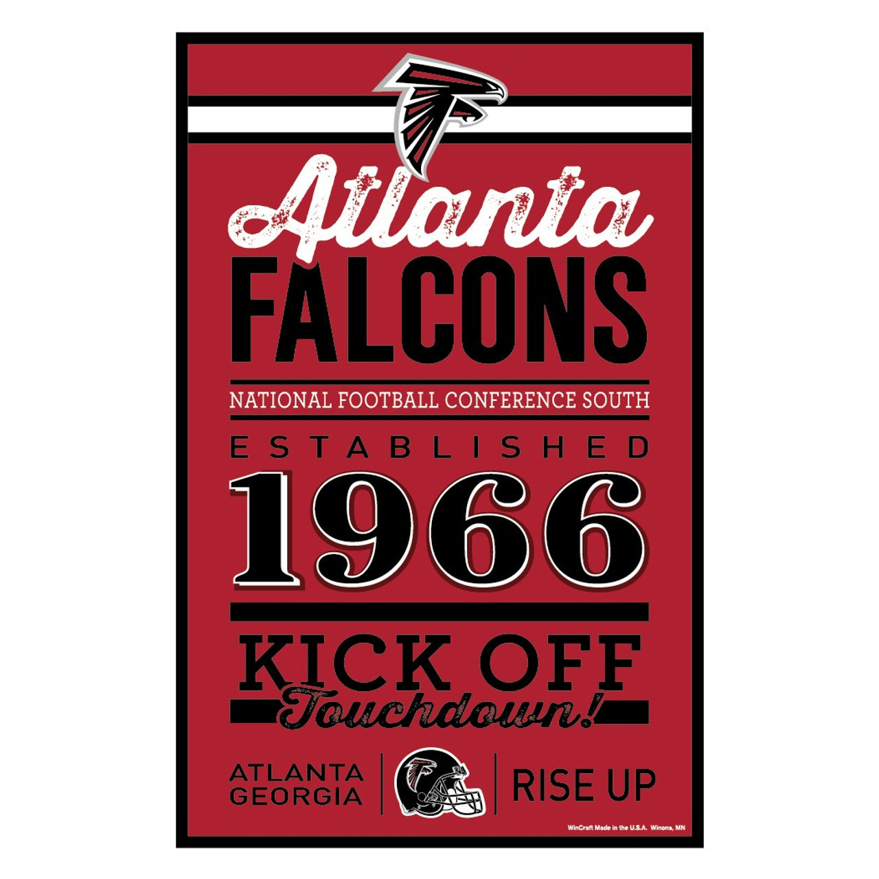 Atlanta Falcons Sign 11x17 Wood Established Design - Sports Collectibles, Sports Memorabilia, Sports Fan Shop, Sports Gifts