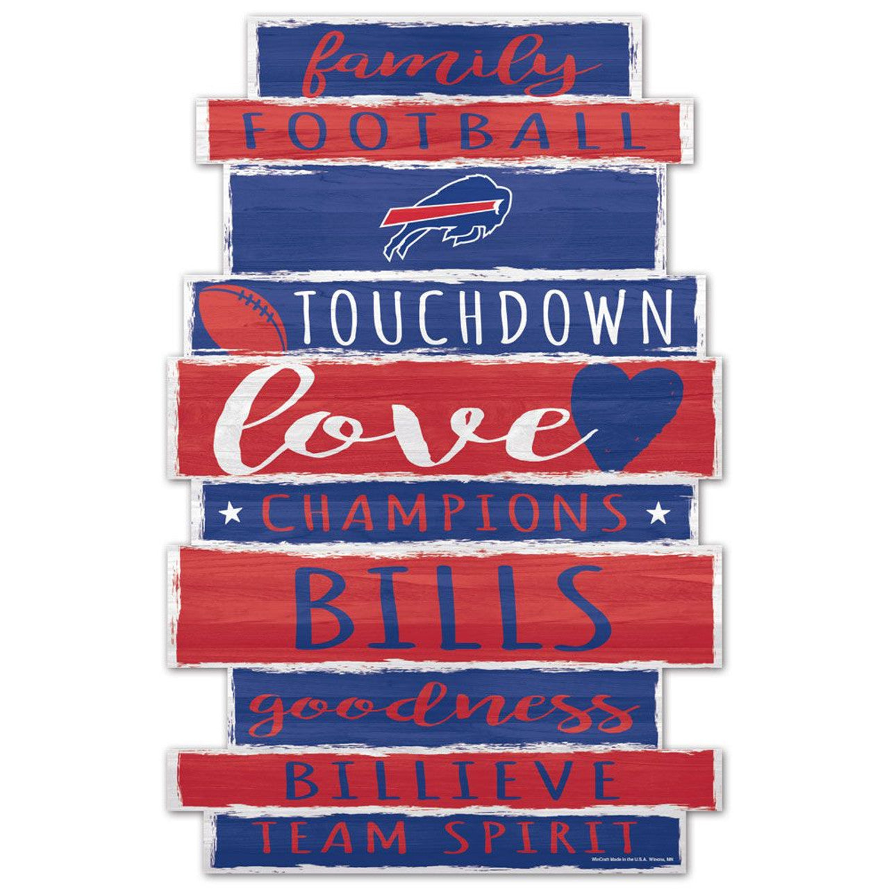 Buffalo Bills Sign 11x17 Wood Family Word Design - Sports Collectibles, Sports Memorabilia, Sports Fan Shop, Sports Gifts