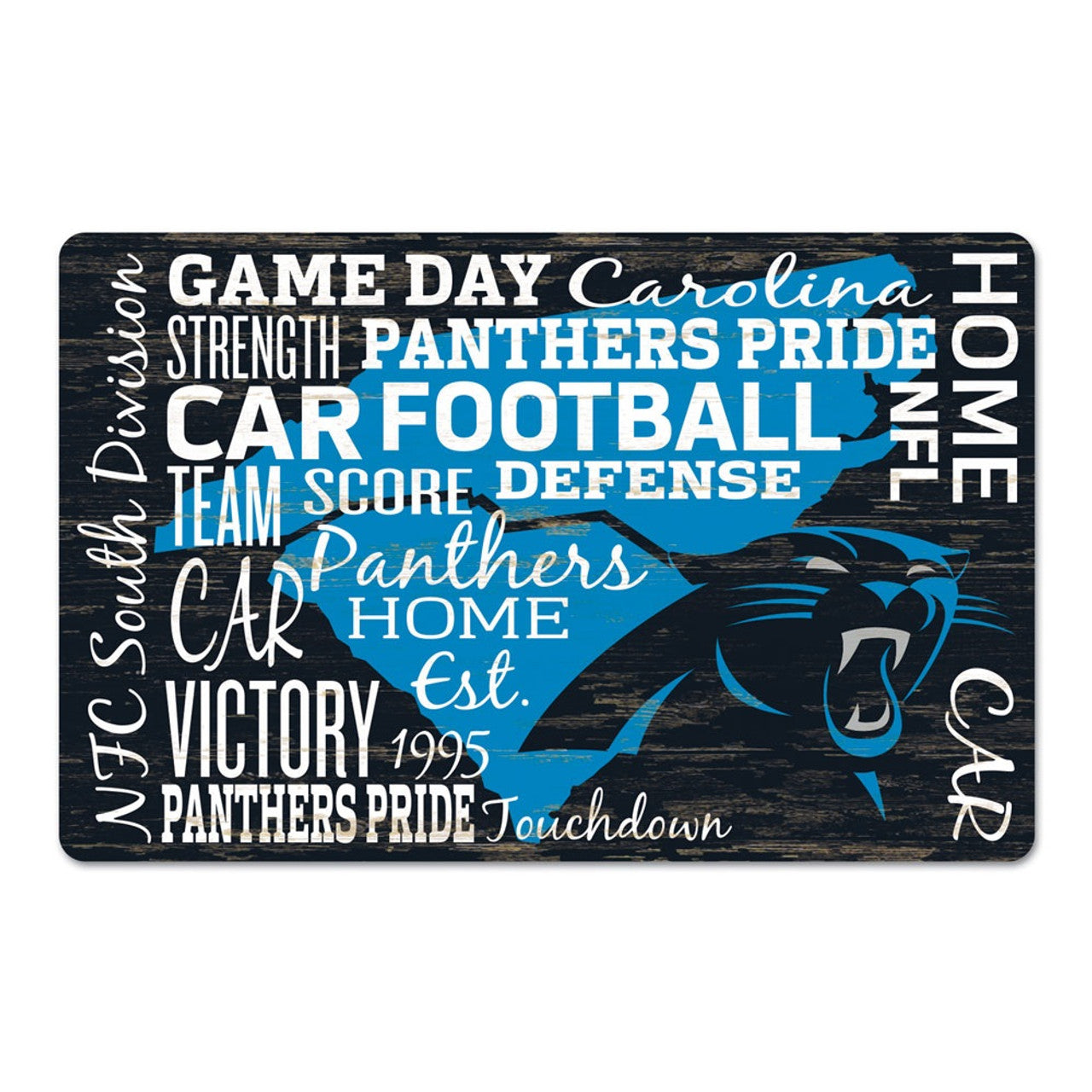 Carolina Panthers Sign 11x17 Wood Wordage Design - Sports Collectibles, Sports Memorabilia, Sports Fan Shop, Sports Gifts