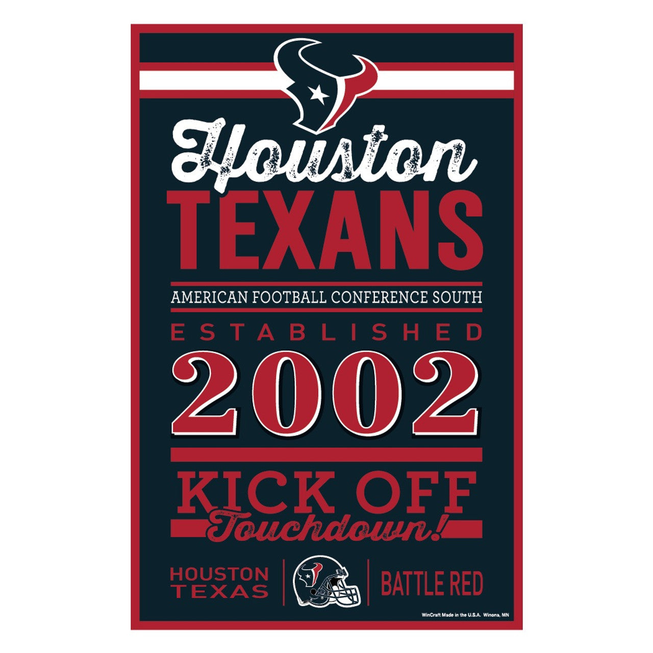 Houston Texans Sign 11x17 Wood Established Design - Sports Collectibles, Sports Memorabilia, Sports Fan Shop, Sports Gifts