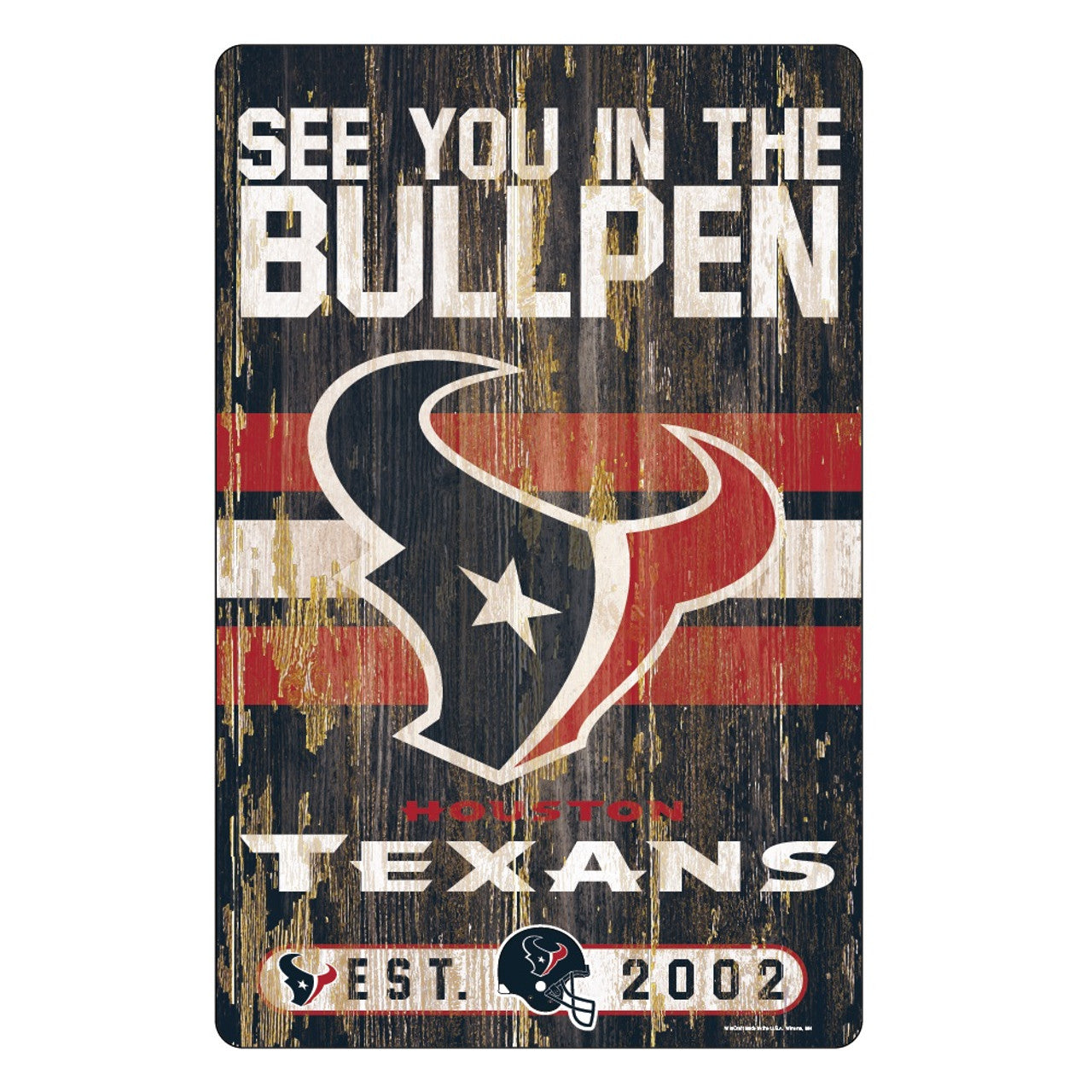 Houston Texans Sign 11x17 Wood Slogan Design - Sports Collectibles, Sports Memorabilia, Sports Fan Shop, Sports Gifts