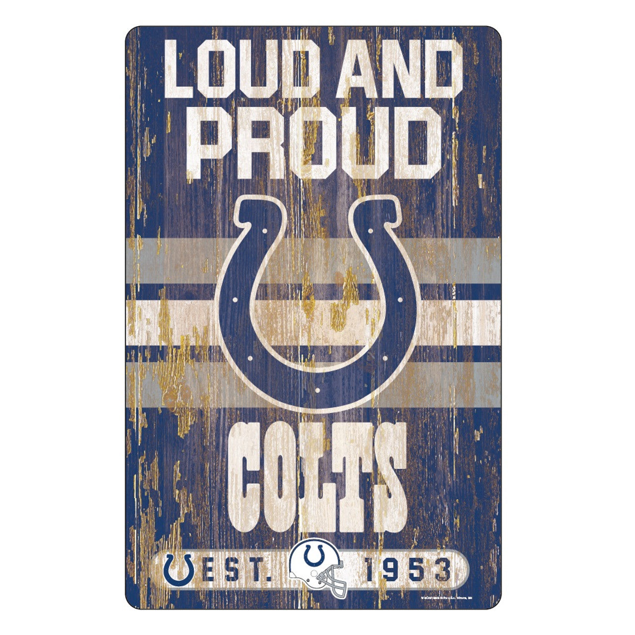Indianapolis Colts Sign 11x17 Wood Slogan Design - Sports Collectibles, Sports Memorabilia, Sports Fan Shop, Sports Gifts