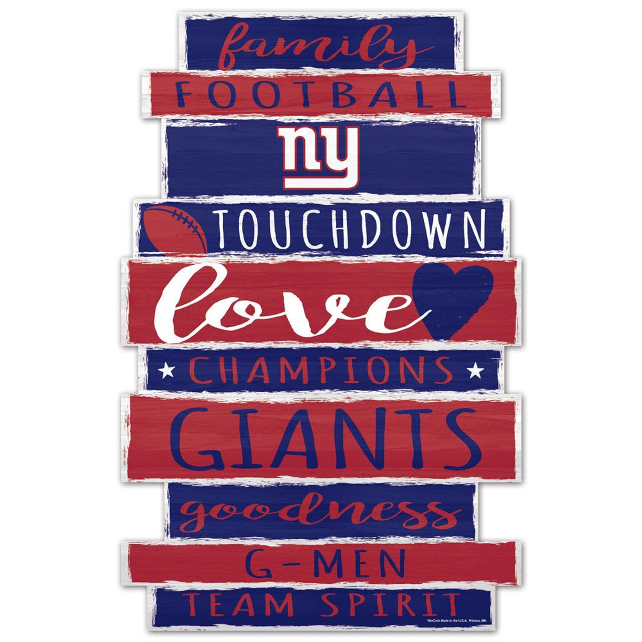 New York Giants Sign 11x17 Wood Family Word Design - Sports Collectibles, Sports Memorabilia, Sports Fan Shop, Sports Gifts