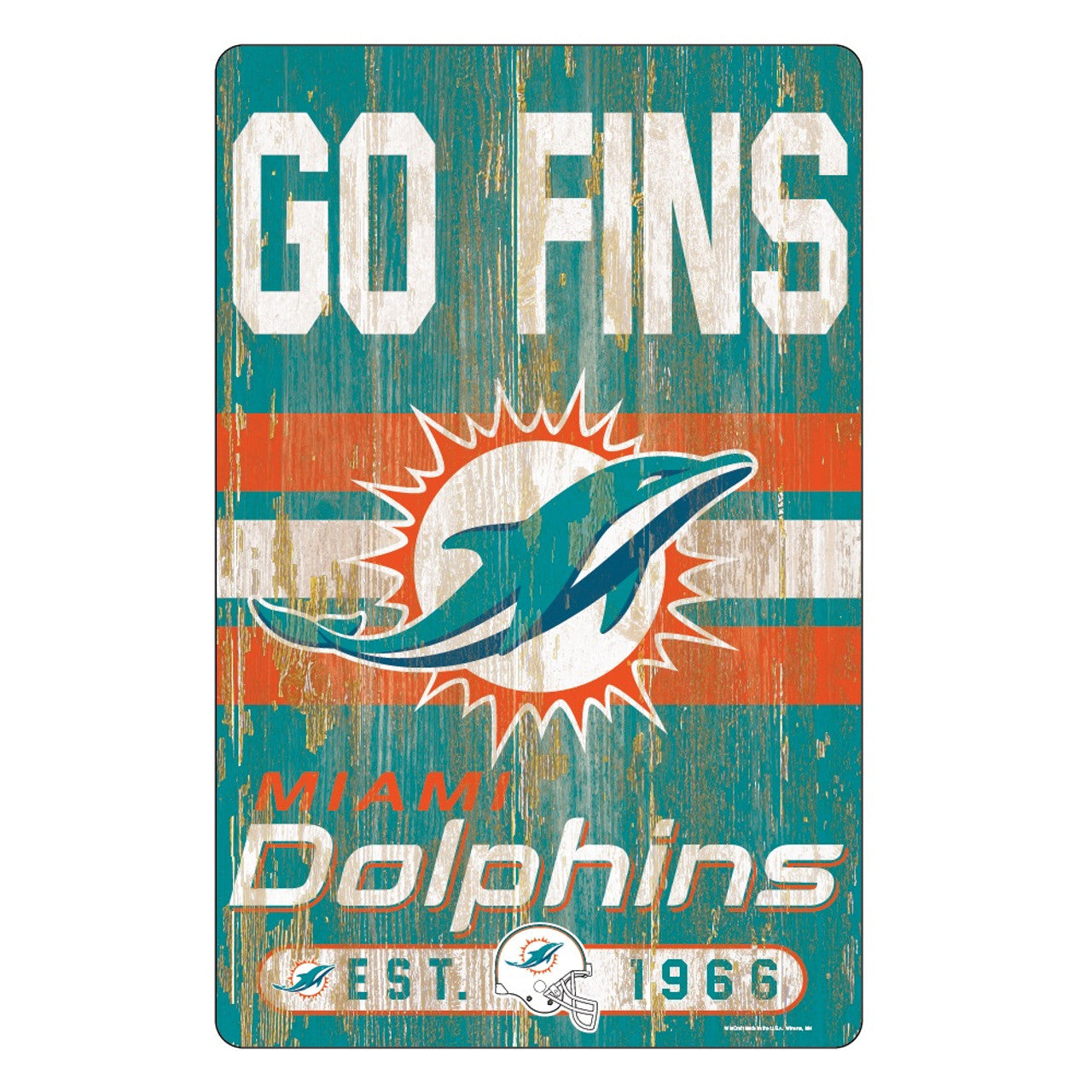 Miami Dolphins Sign 11x17 Wood Slogan Design - Sports Collectibles, Sports Memorabilia, Sports Fan Shop, Sports Gifts