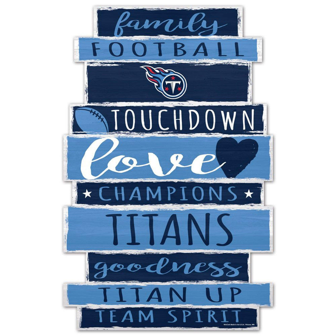 Tennessee Titans Sign 11x17 Wood Family Word Design - Sports Collectibles, Sports Memorabilia, Sports Fan Shop, Sports Gifts