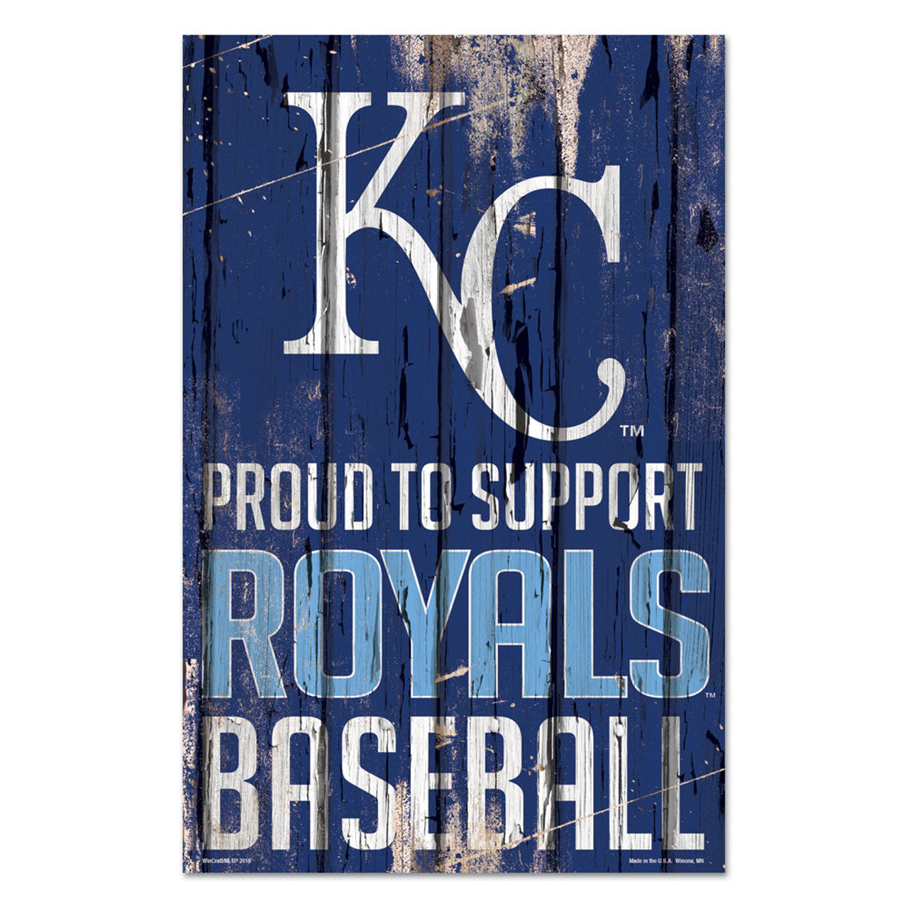 Kansas City Royals Sign 11x17 Wood Proud to Support Design - Sports Collectibles, Sports Memorabilia, Sports Fan Shop, Sports Gifts