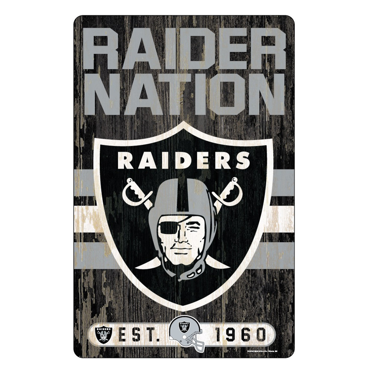 Las Vegas Raiders Sign 11x17 Wood Slogan Design - Sports Collectibles, Sports Memorabilia, Sports Fan Shop, Sports Gifts