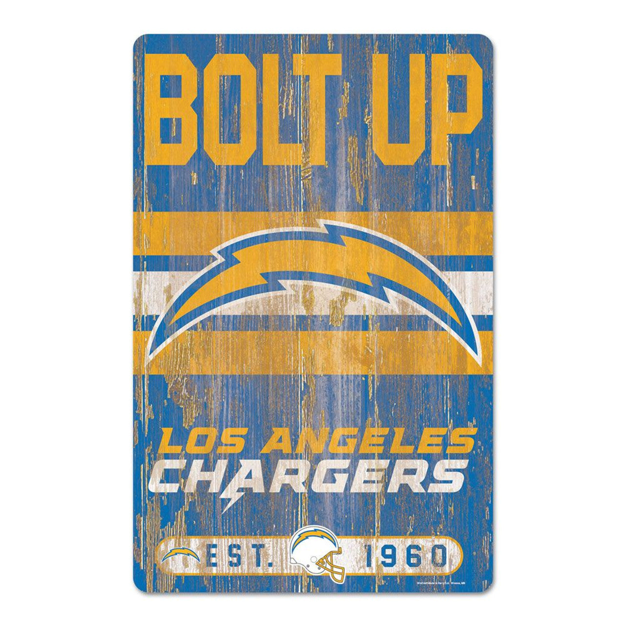 Los Angeles Chargers Sign 11x17 Wood Slogan Design - Sports Collectibles, Sports Memorabilia, Sports Fan Shop, Sports Gifts