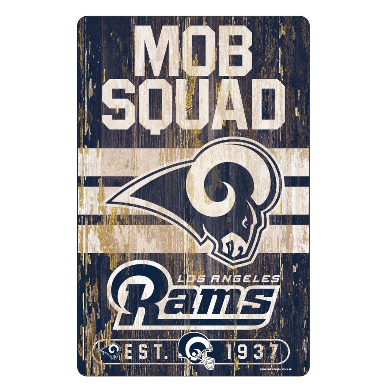 Los Angeles Rams Sign 11x17 Wood Slogan Design - Sports Collectibles, Sports Memorabilia, Sports Fan Shop, Sports Gifts