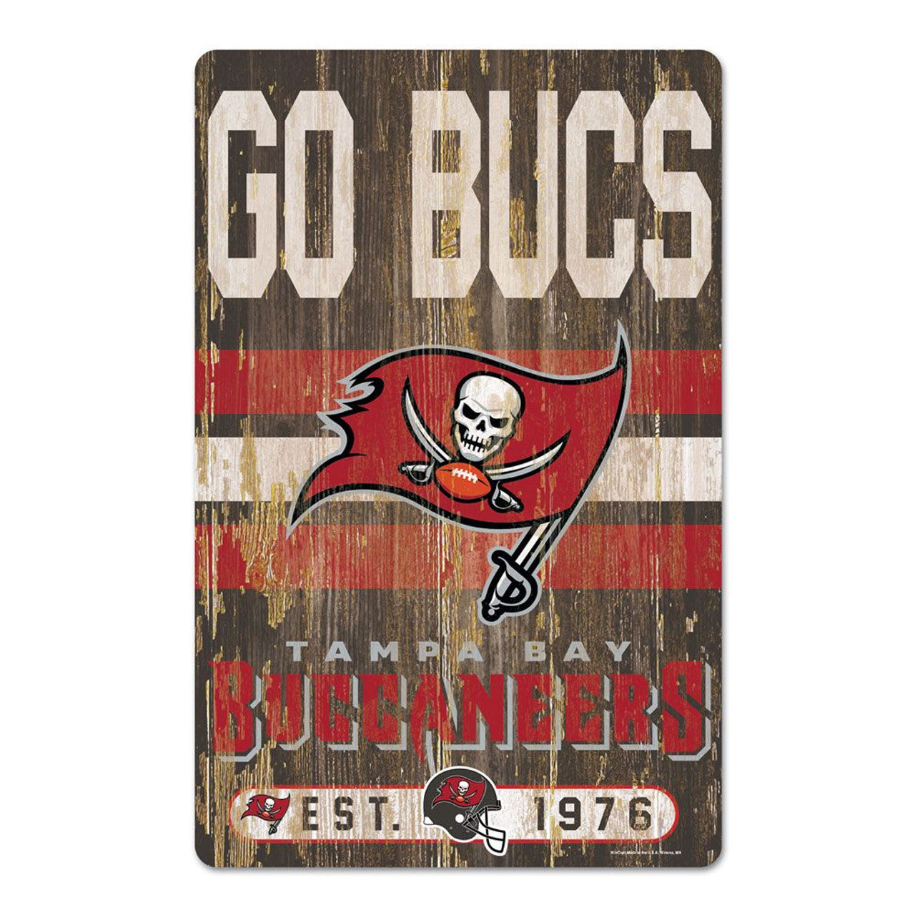 Tampa Bay Buccaneers Sign 11x17 Wood Slogan Design - Sports Collectibles, Sports Memorabilia, Sports Fan Shop, Sports Gifts