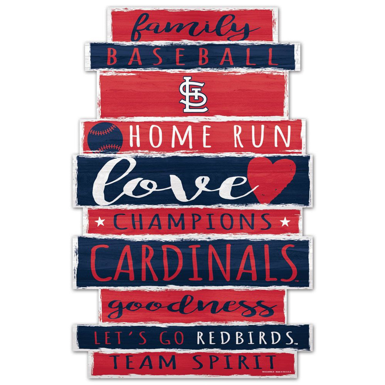 St. Louis Cardinals Sign 11x17 Wood Family Word Design - Sports Collectibles, Sports Memorabilia, Sports Fan Shop, Sports Gifts