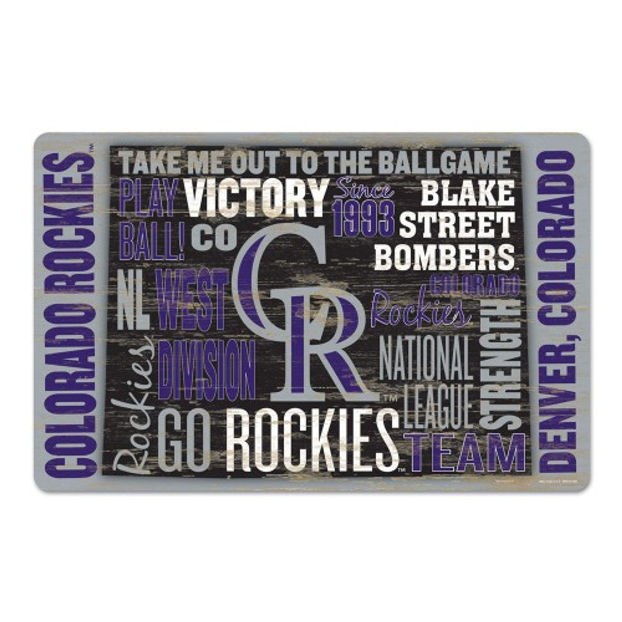 Colorado Rockies Sign 11x17 Wood Wordage Design - Sports Collectibles, Sports Memorabilia, Sports Fan Shop, Sports Gifts