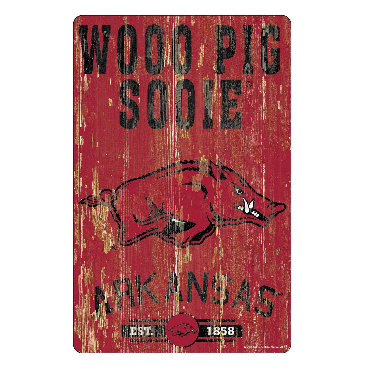 Arkansas Razorbacks Sign 11x17 Wood Slogan Design - Sports Collectibles, Sports Memorabilia, Sports Fan Shop, Sports Gifts