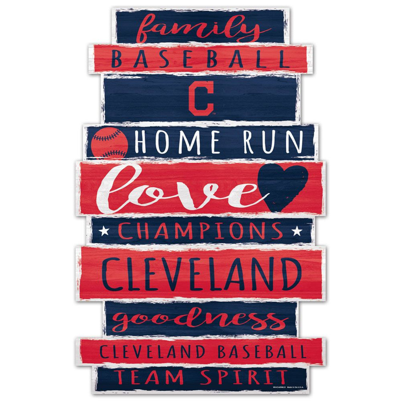 Cleveland Indians Sign 11x17 Wood Family Word Design - Sports Collectibles, Sports Memorabilia, Sports Fan Shop, Sports Gifts
