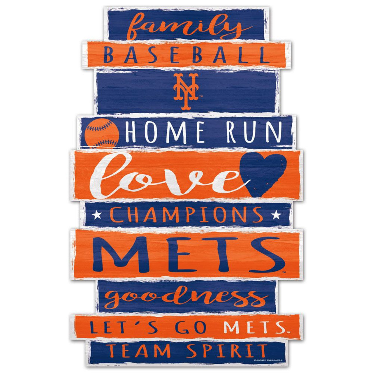 New York Mets Sign 11x17 Wood Family Word Design - Sports Collectibles, Sports Memorabilia, Sports Fan Shop, Sports Gifts
