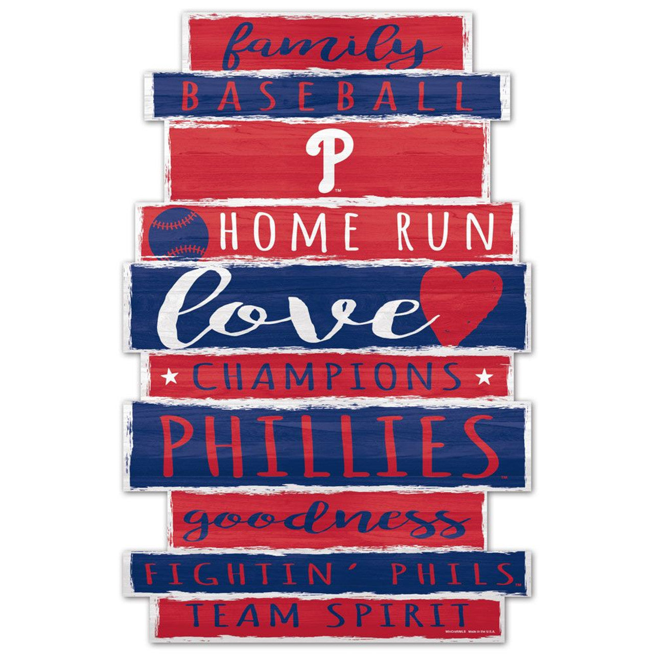Philadelphia Phillies Sign 11x17 Wood Family Word Design - Sports Collectibles, Sports Memorabilia, Sports Fan Shop, Sports Gifts