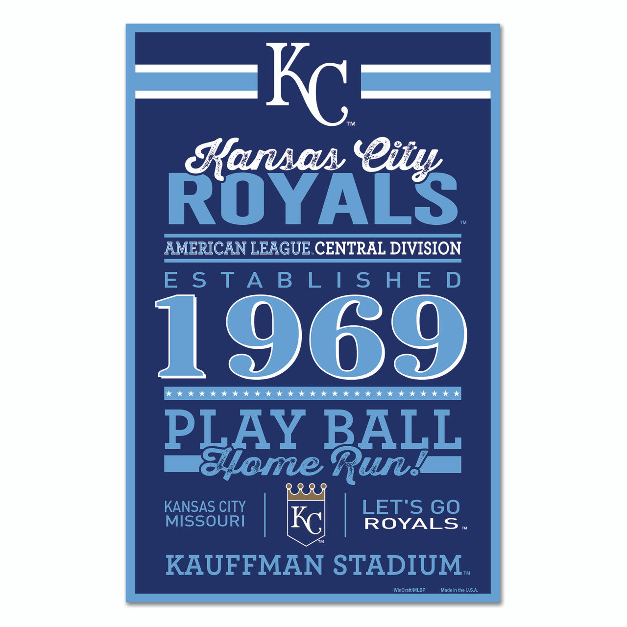 Kansas City Royals Sign 11x17 Wood Established Design - Sports Collectibles, Sports Memorabilia, Sports Fan Shop, Sports Gifts